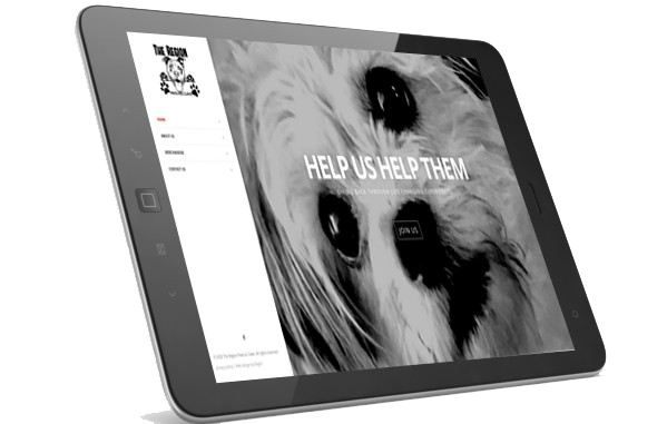 The Region Paws & Claws website on ipad